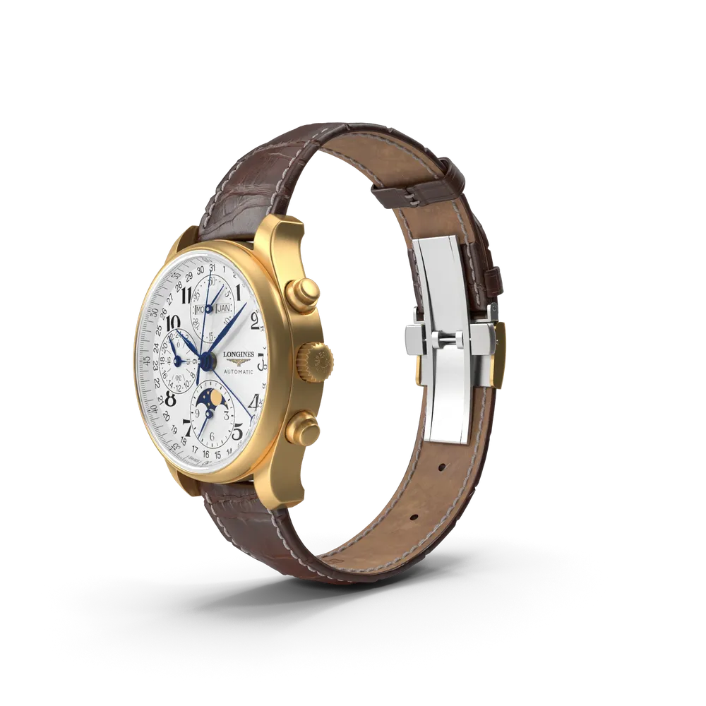 Montre à bracelet en cuir marron